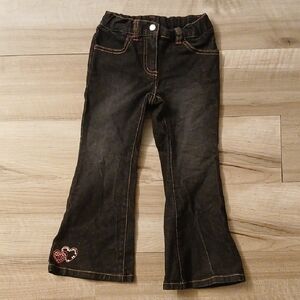 Gymboree Black Heart Sequin Heart Pocket Jeans Vintage Size 4   (D)